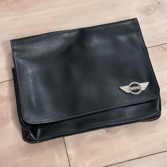 Official MINI COOPER OEM Drivers Manual case holder black EUC! Orange stitching - Picture 2 of 8